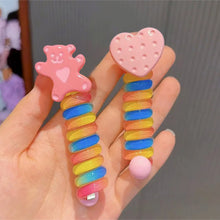 Charger l&#39;image dans la galerie, Bandes de cheveux colorées en fil de téléphone pour enfants
