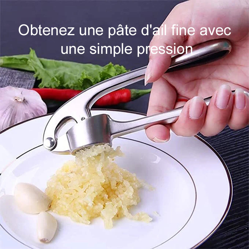 Pas besoin d'enlever la peau d'ail – Presse-ail de qualité supérieure avec poignée ergonomique douce et facile à presser