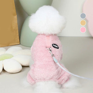 Combinaison Élastique en Polaire pour Animaux de Compagnie avec Anneau de Traction