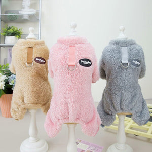 Combinaison Élastique en Polaire pour Animaux de Compagnie avec Anneau de Traction