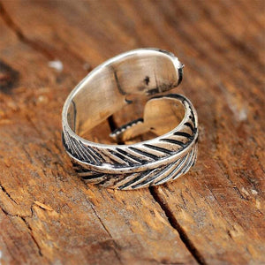 Bague Ajustable Plume Turquoise
