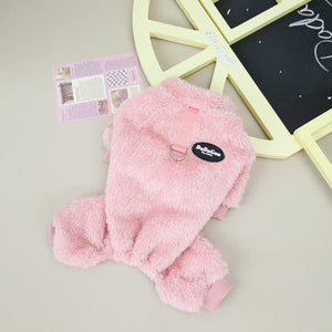 Combinaison Élastique en Polaire pour Animaux de Compagnie avec Anneau de Traction