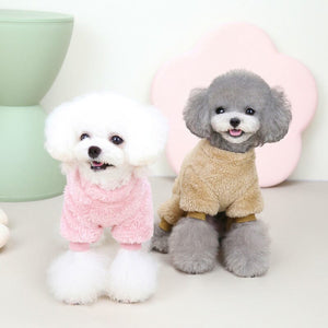 Combinaison Élastique en Polaire pour Animaux de Compagnie avec Anneau de Traction
