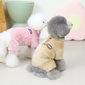 Combinaison Élastique en Polaire pour Animaux de Compagnie avec Anneau de Traction