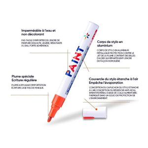 Stylo de peinture pour pneus imperméable à l'eau