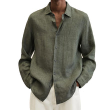 Charger l&#39;image dans la galerie, Chemise Coupe Classique En Lin Pour Hommes