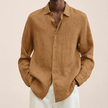 Charger l&#39;image dans la galerie, Chemise Coupe Classique En Lin Pour Hommes