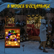 Charger l&#39;image dans la galerie, Drapeau de jardin LED bonhomme de neige