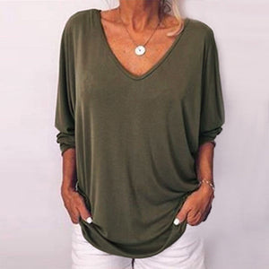 Tops à manches 3/4 avec boutons au dos et col en V