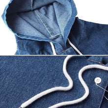 Charger l&#39;image dans la galerie, Manches Longues à Capuche Veste en Jean Long