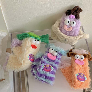 Chaussettes chaudes et moelleuses avec monstre de dessin animé