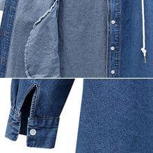 Charger l&#39;image dans la galerie, Manches Longues à Capuche Veste en Jean Long