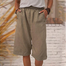 Charger l&#39;image dans la galerie, Pantalon uni en coton et lin