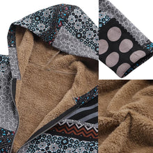 Charger l&#39;image dans la galerie, Manteau Vintage à Capuche Imprimée Dot Hiver Chaud