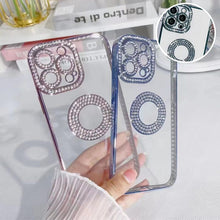 Charger l&#39;image dans la galerie, Étui de téléphone transparent de protection de mode de luxe en silicone souple strass
