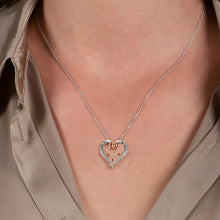 Charger l&#39;image dans la galerie, Collier Pendentif Élégant en Forme de Cœur avec Rose