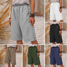 Charger l&#39;image dans la galerie, Pantalon uni en coton et lin