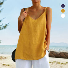 Charger l&#39;image dans la galerie, Camisole en coton et lin pour femme