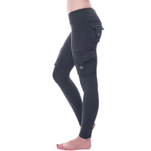Charger l&#39;image dans la galerie, Pantalon de survêtement de fitness stretch sexy avec poche pour femme